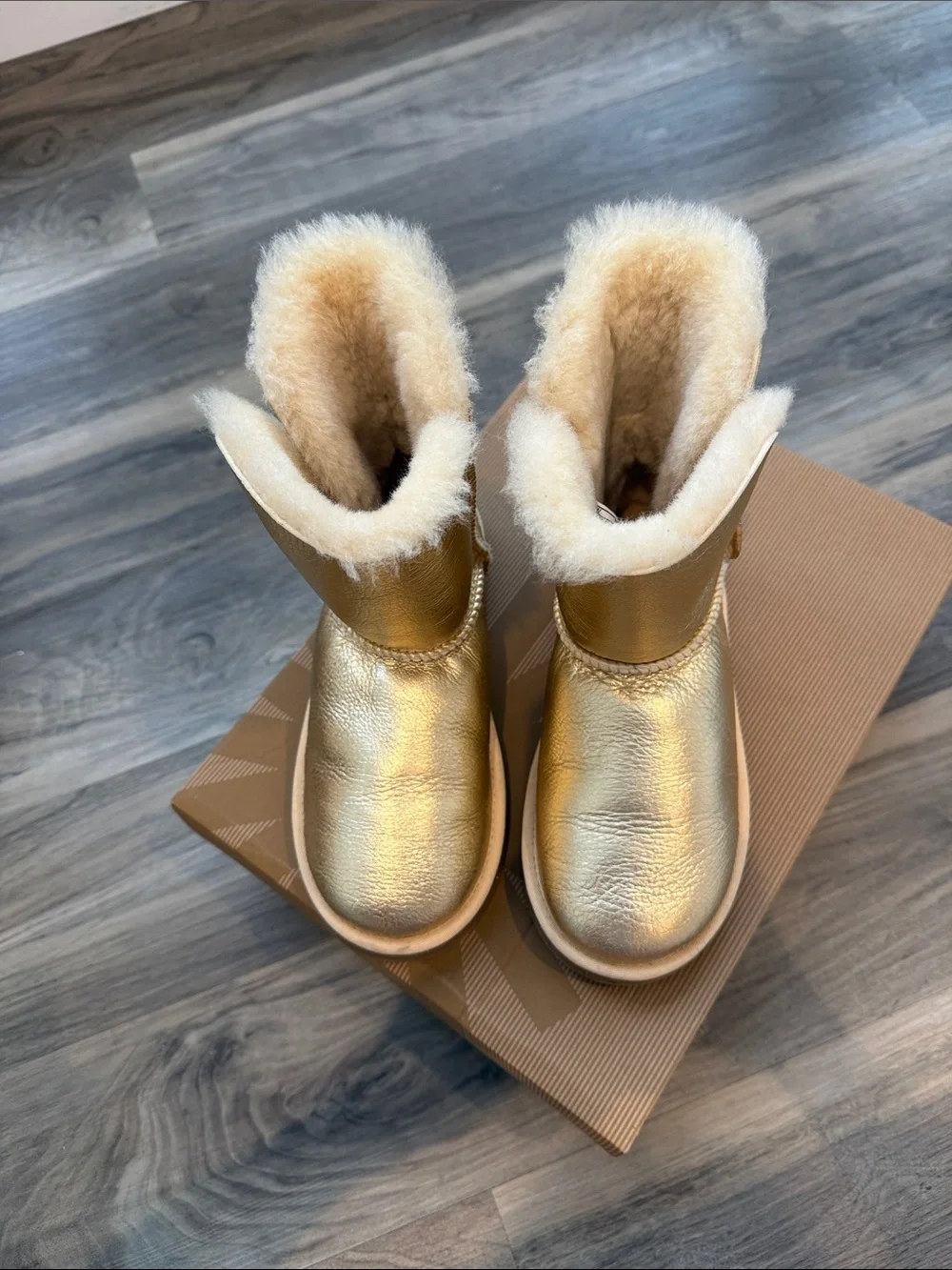 UGG Kids Metallic Gold Button Boot
